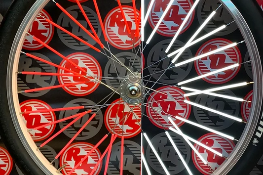 Ride Out Supply Reflective Spoke Covers 40 Pack-Red/white