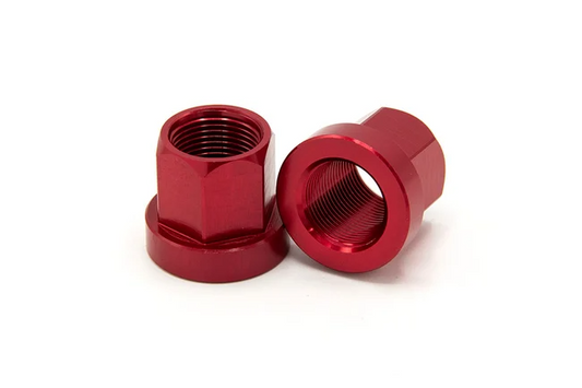 Theory Aluminum Axle Nuts-pairs - Red