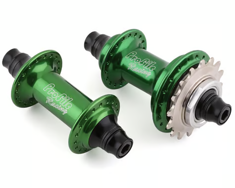 Profile Racing Profile Elite Cassette Hub Set-Green) (Aluminum Driver) (3/8" X 100/110mm) (Chromoly Cog) (36h) (16t)