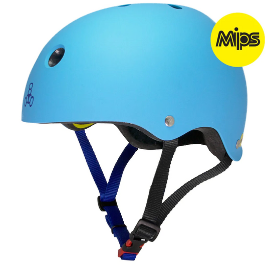 Triple Eight-Dual Certified Mips Helmet-Hyper Blue Matte