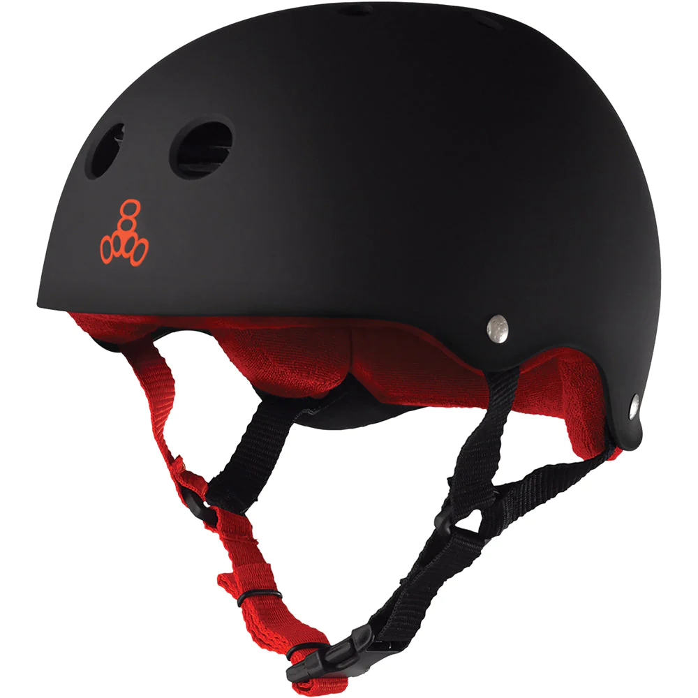 Triple Eight-Sweatsaver Helmet-black Matte W/ Red