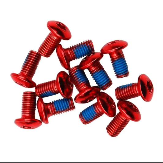 Merritt Miles Wide Brake Rotor Bolts 12 Pack-Red